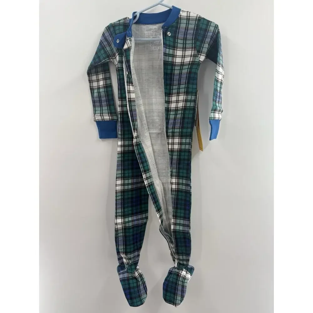 HonestBaby Sleep & Play Footed One-Piece Pajama Sleeper 100% Organic Cotton READ